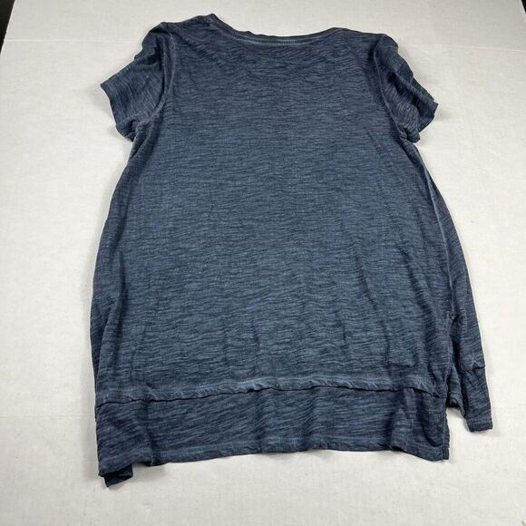 Soft Surroundings Layered Tunic Shirt Washed Blue Short Sleeve Comfort Top SMALL - Picture 9 of 10